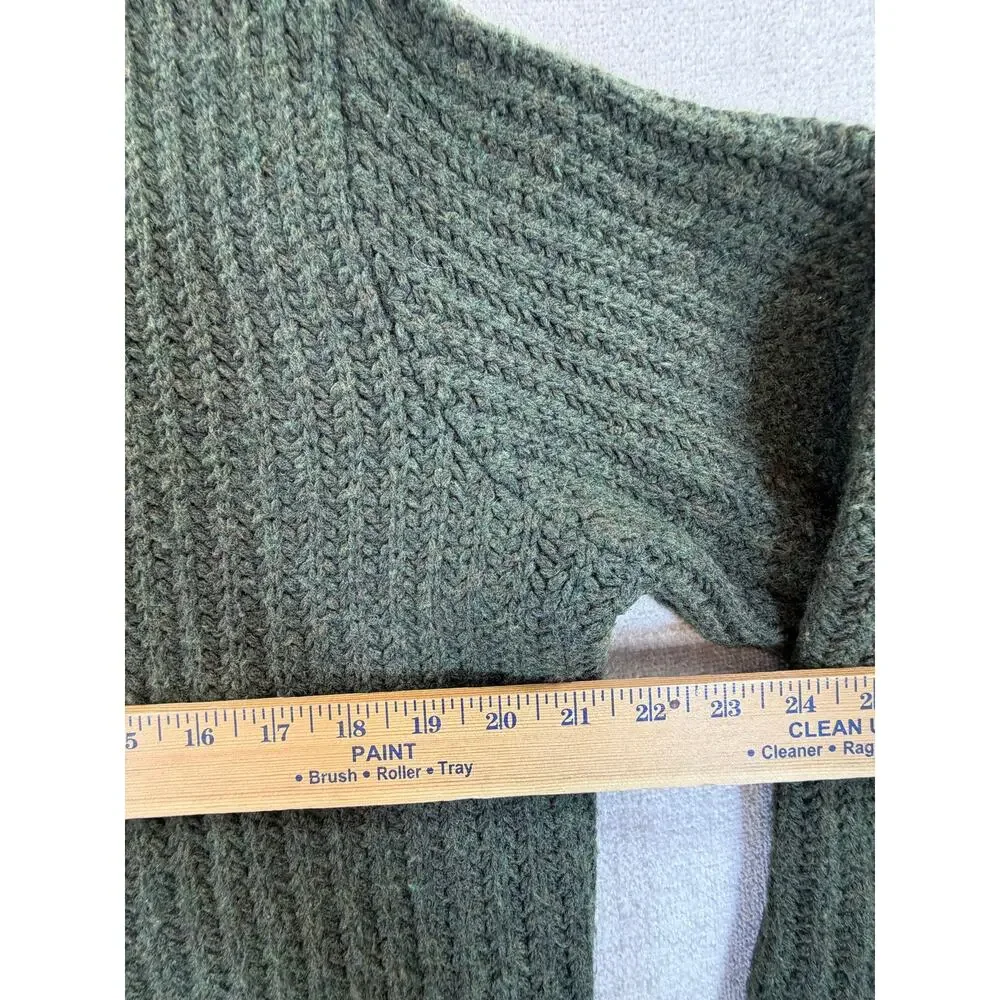 Telluride Mens Large Green Lambswool Blend Quarter Zip Textured Pullover Sweater